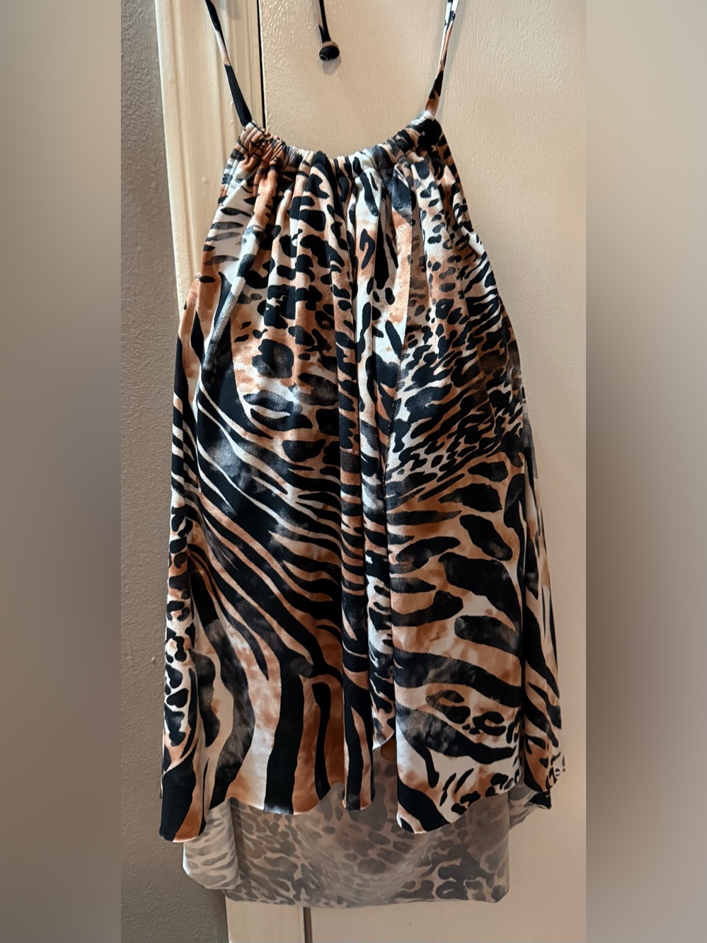 Venus Animal Print Maxi Flyaway Tankini Top Soft Bra Cup